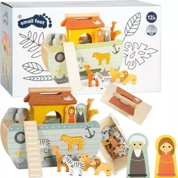 Деревянный Ноев ковчег, фигурки, животные, красочная лодка, контейнер. small foot