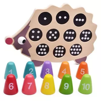 Деревянный ёжик Учимся считать Изучение чисел Обучение через игру Sferazabawek