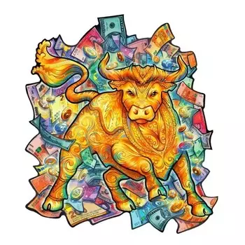 Деревянный пазл Богатый бык 100 деталей Унидрагон UNIDRAGON