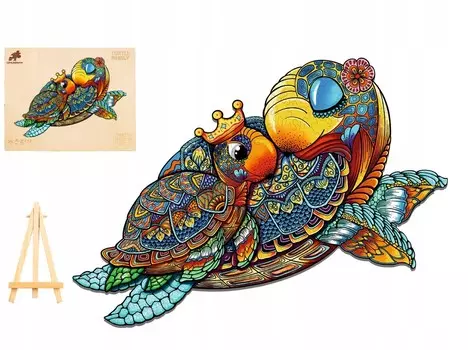 Деревянный Пазл Большой 255 Черепах Семья В Деревянной Коробке Pasjo24