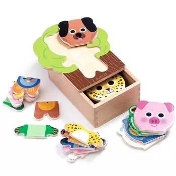 Деревянный пазл «Дерево милых животных», Djeco