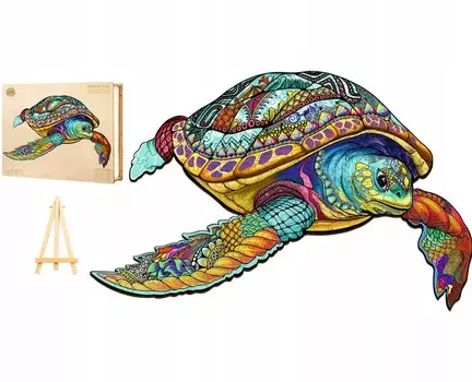 Деревянный Пазл Для Взрослых Большая Черепаха В Деревянной Коробке, 234 Черепахи Pasjo24