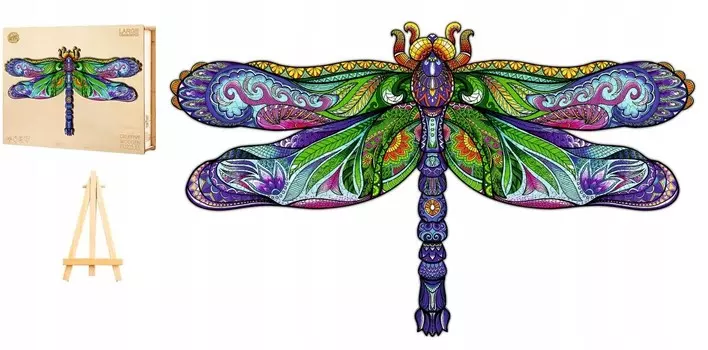 Деревянный Пазл Для Взрослых Большой 209 Деталей Стрекоза Деревянная Коробка Pasjo24