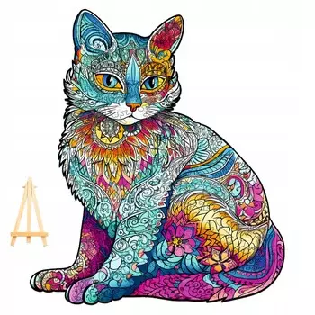 Деревянный Пазл Для Взрослых, Большой 279 Деталей Кошка В Деревянной Коробке Pasjo24