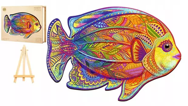 Деревянный Пазл Для Взрослых Большой 300 Штук Рыбки В Деревянной Коробке Pasjo24