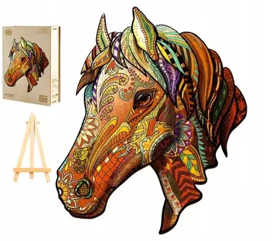 Деревянный Пазл Для Взрослых Большой Лошадь В Деревянной Коробке, 300 Частей Pasjo24