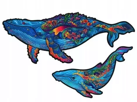 Деревянный пазл для взрослых Киты 2в1 Pan i Pani Gadet