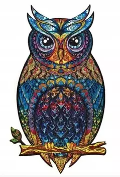 Деревянный пазл для взрослых Красочная милая сова Pan i Pani Gadet