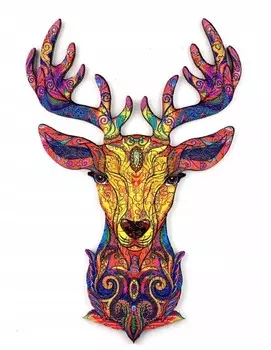 Деревянный пазл для взрослых Красочный олень А5 Pan i Pani Gadet