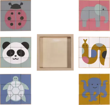 Деревянный пазл-кубик с животными 1 деталь Kindsgut