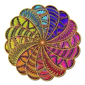 Деревянный Пазл МАНДАЛА ЦВЕТОВ М Moments