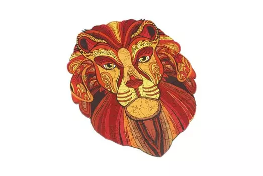 Деревянный пазл Премиум Эко Лев Пазл 100 деталей. Размер А4 Drewyan