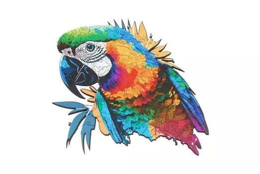 Деревянный пазл Премиум Эко Попугай Пазл 141 деталь. Размер А3 Drewyan