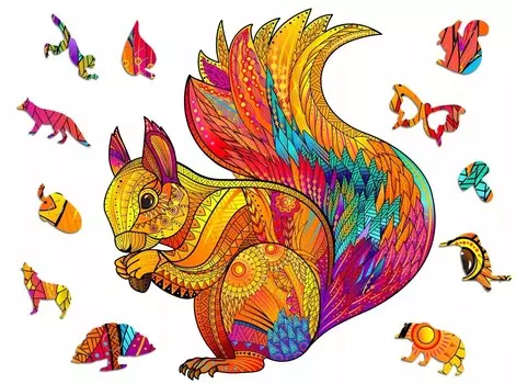 Деревянный пазл премиум-класса 3D-пазл для взрослых Белка Xl Adawoo Animals — идеальный подарок на Рождество, День Рождения, Именины, День Святого Валентина