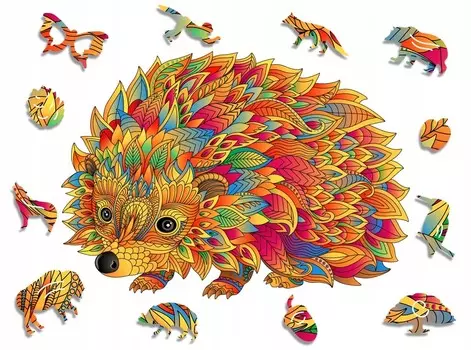 Деревянный пазл премиум-класса 3D-пазл для взрослых «Ежик L Adawoo Animals» — идеальный подарок на Рождество, день рождения, именины, День святого Валентина