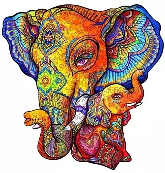 Деревянный пазл Слоненок с мамой M Moments