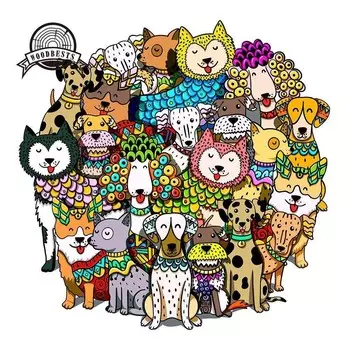 Деревянный пазл Собачий мир А3 Moments