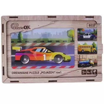 Деревянный пазл «Транспорт» 4 в 1 PuzzleOK