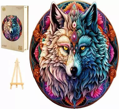 Деревянный Пазл Волк Большой 300 Деталей Гордый Волк В Деревянной Коробке Pasjo24