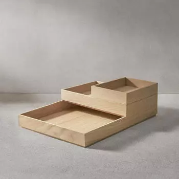 Деревянный поднос Zara Home+ By Vincent Van Duysen Tray 01, бежевый