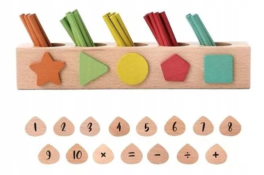 Деревянный сортировщик игрушек, обучающая коробка для изучения цветов и счета Pan i Pani Gadet