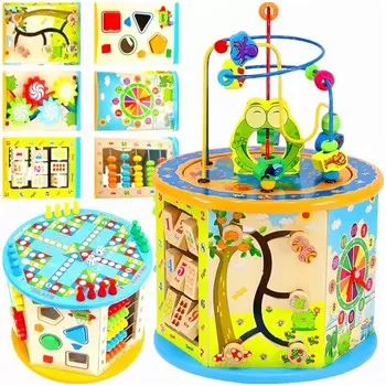 Деревянный сортировщик кубов, коробка-лабиринт, часы, образовательная игрушка в подарок Inna marka