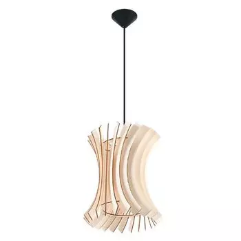 Деревянный светильник, реечный, дерево, натуральный, черный, E27 etc-shop, коричневый