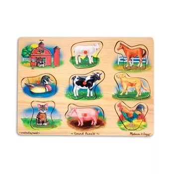 Деревянный звуковой пазл Melissa&Doug Фермерские животные