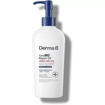 Derma B CeraMD Repair Oil 200 мл без запаха, без отдушек, легкий, быстро впитывающийся, смягчающее, увлажняющее масло для тела с кокосовым маслом, молочная формула для сухой, чувствительной, зудящей кожи