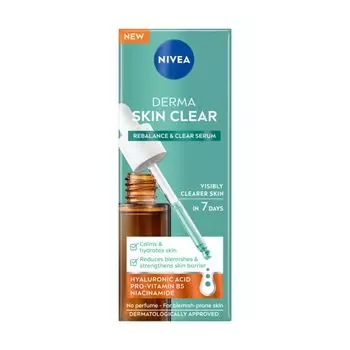 Derma skin чистая сыворотка для лица Nivea, 30 мл