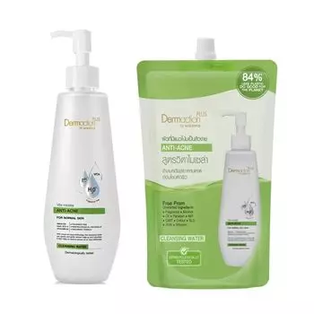 Dermaction Plus by Watsons Dermaction Plus By Watsons Vita-Мицеллярная очищающая вода против прыщей 250 мл+500 мл (сменный блок), White