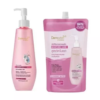 Dermaction Plus by Watsons Dermaction Plus By Watsons Vita-Micellar Moisture Care Очищающая вода 250 мл+500 мл (сменный блок), White