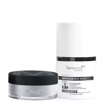 Dermaction Plus by Watsons Мужская полная белая интенсивная сыворотка 30 мл + идеальная полупрозрачная рассыпчатая пудра Transparec, NULL