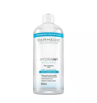Dermedic, Hydrain 3 Hialuro, мицеллярный флюид, 500 мл