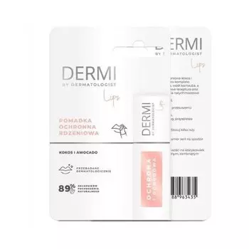 DERMI Lips, Защитная губная помада Core с кокосом и авокадо, 4,4 г