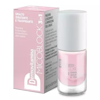 Dermovitamina Micoblock 3in1 Увлажняющий и дышащий лак для ногтей Светло-розовый 5мл