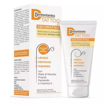 Дермовитамина Декоративный крем для татуировок 100 мл Успокаивающее действие на татуированную кожу Dermovitamina