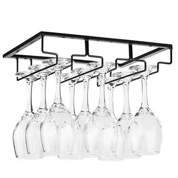 Держатель для бокалов, держатель для бокалов из металла, держатель для стеклянной рейки, под шкаф с винтами, подставка для бокалов для подвешивания бокалов для домашнего бара, кухни, бара, паба, ресторана KkvoGmle