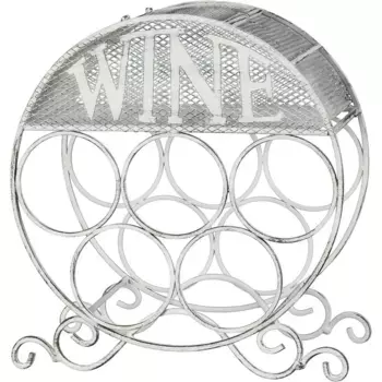 Держатель для бутылок Ambiente House «Подставка для винной бутылки - круглая, античный белый», (1 шт.) Ambiente Haus