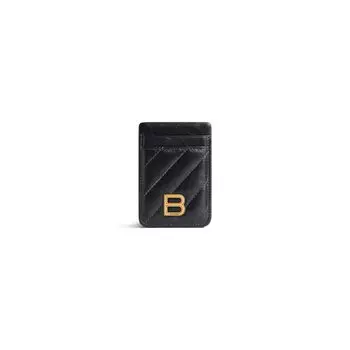 Держатель для карт Crush Magnet, стеганый BALENCIAGA, черный