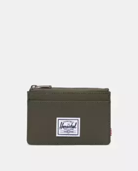 Держатель для карт Herschel Supply Oscar зеленого цвета на молнии, темно-зеленый