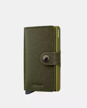 Держатель для карт из кожи хаки с защитой RFID Secrid, зеленый
