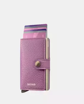 Держатель для карт из лиловой кожи с галечной галькой и защитой RFID Secrid, цвет Rosa