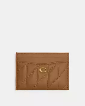 Держатель для карт из натуральной кожи Coach, коричневый