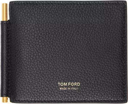 Держатель для карт из зернистой кожи с зажимом для денег TOM FORD