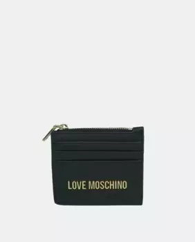 Держатель для карт на молнии Love Moschino, черный