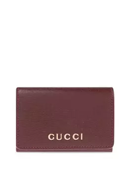 Держатель для карт с логотипом и надписью Gucci, красный