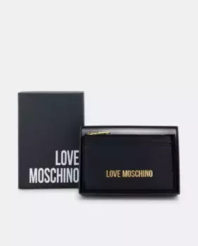 Держатель для карт с застежкой-молнией Love Moschino, черный