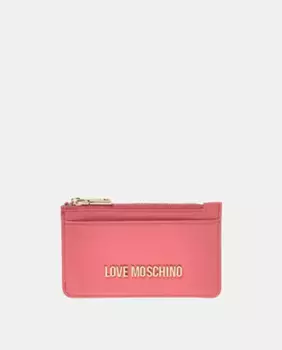 Держатель для карт с застежкой-молнией Love Moschino, коралловый