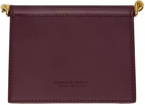 Держатель для карт «Солнцестояние» бордового цвета Bottega Veneta